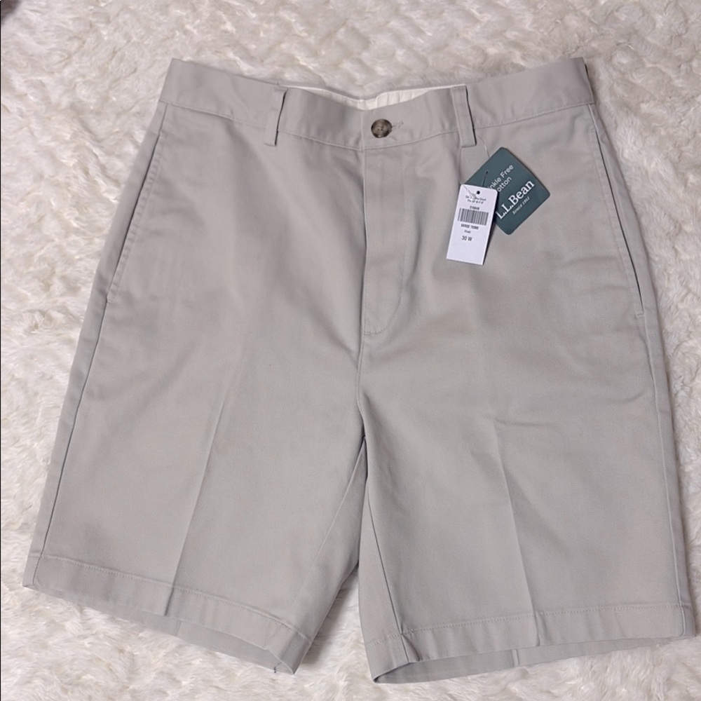 L.L. Bean Khaki 8” Flat Front Shorts for Versatile Style